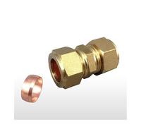 Fit 35mm Tube OD Brass Compression Union Fitting With Copper Ferrule Ring Water Gas Oil