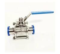 Fit 51mm Pipe OD x 2" Tri Clamp 3-Piece Ball Shut Off Valve SUS 304 Stainless Beer Brewing Home