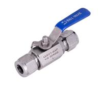 Fit 6/8/10/12/14mm 1/4" 3/8" 1/2" Tube OD Compression Ball Valve 304 Stainless Steel(10mm)