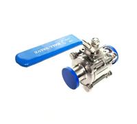 Fit 89mm Pipe OD x 3.5" Tri Clamp 3-Piece Ball Shut Off Valve SUS 304 Stainless Beer Brewing Home