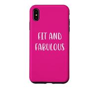 Fit and Fabulous Funny Fitness Statement Gym Humour Coque pour iPhone XS Max