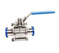 Fit DN15/DN20/DN25/DN32/DN40/DN50 Pipe X 1.5in 2in 3in 4in Tri Clamp Full Port 3-PC Ball Valve SUS304 Beer(DN20 - K50.5mm) Plumbing Fittings