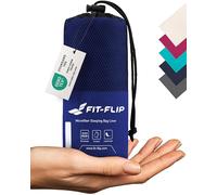 Fit-Flip Drap de Sac de Couchage Microfibre - a Viande de 310 g avec Compartiment Oreiller ajouté - Microfibre - 1 Personne - Drap de Voyage Leger (Couleur: Bleu)