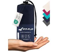 Fit-Flip Drap de Sac de Couchage Microfibre - a Viande de 310 g avec Compartiment Oreiller ajouté - Microfibre - 1 Personne - Drap de Voyage Leger (Couleur: Bleu Foncé)
