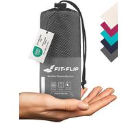 Fit-Flip Drap de Sac de Couchage Microfibre - a Viande de 310 g avec Compartiment Oreiller ajouté - Microfibre - 1 Personne - Drap de Voyage Leger (Couleur: Gris)