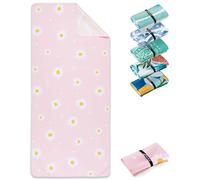 Fit-Flip Serviette de Plage Microfibre Grande - Fine et légère - à séchage Rapide - Drap de Piscine XXL - Serviettes Anti-Sable 100% recyclée - Daisy Dream - 160cm x 90cm