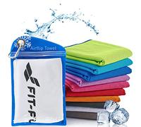 Fit-Flip Serviette de Refroidissement, Serviettes Sport Microfibre refroidissante, Serviette rafraîchissante, Airflip Cool Towel, Serviettes Microfibres - Couleur: Blanc, Dimensions: 100x30cm