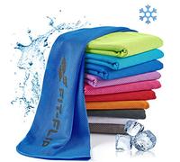 Fit-Flip Serviette de Refroidissement, Serviettes Sport Microfibre refroidissante, Serviette rafraîchissante, Airflip Cool Towel, Serviettes Microfibres - Couleur: Bleu foncé, Dimensions: 100x30cm