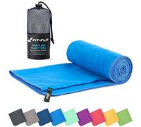 Fit-Flip Serviette Microfibre - pour Le Sport, Musculation et la Piscine - compacte, Ultra-légère et Rapidement sèche - Parfait pour la Natation, la Plage et Le Voyage (70x140cm Bleu)