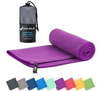 Fit-Flip Serviette Microfibre - pour Le Sport, Musculation et la Piscine - compacte, Ultra-légère et Rapidement sèche - Parfait pour la Natation, la Plage et Le Voyage (70x140cm Violet)