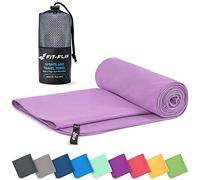 Fit-Flip Serviette Microfibre - pour Le Sport, Musculation et la Piscine - compacte, Ultra-légère et Rapidement sèche - Parfait pour la Natation, la Plage et Le Voyage (90x180cm Lilas)