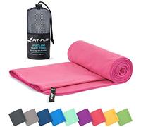 Fit-Flip Serviette Microfibre - pour Le Sport, Musculation et la Piscine - compacte, Ultra-légère et Rapidement sèche - Parfait pour la Natation, la Plage et Le Voyage (80x160cm Rose)