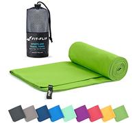 Fit-Flip Serviette Microfibre - pour Le Sport, Musculation et la Piscine - compacte, Ultra-légère et Rapidement sèche - Parfait pour la Natation, la Plage et Le Voyage (50x100cm Vert)