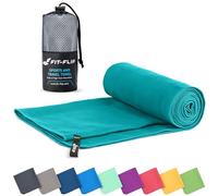 Fit-Flip Serviette Microfibre - pour Le Sport, Musculation et la Piscine - compacte, Ultra-légère et Rapidement sèche - Parfait pour la Natation, la Plage et Le Voyage (30x50cm pétrole)