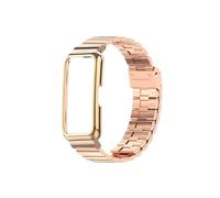 Fit for Huawei Band 8 Bracelet en métal Protecteur de boîtier Bracelet en acier inoxydable Fit for Huawei Band 7 6/Honor Band 7 6 Cadres de couverture de bracelet(Rose gold,For Honor Band 7)