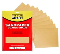 Fit For The Job 10 Grandes Feuilles Papier de Verre à Gros Grains A4 pour poncer Le Bois, Les Meubles, Le métal, Le plâtre pour la rénovation de la Maison, la décoration et Plus, 230mm x 280mm