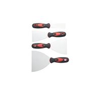 Fit For The Job Ensemble de 4 grattoirs à papier peint, grattoirs à peinture en acier inoxydable, couteau à mastic de 1,5 po, 3 po, 4 po, 5 po, ensemble de grattoirs muraux et de couteaux à dénuder