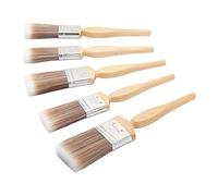 Fit For The Job Ensemble de 5 pinceaux Diamond artisanaux pour Une Finition Lisse avec des peintures-émulsions à Aspect Brillant et satiné sur Les Murs, plafonds, Meubles, Bois et métal