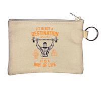 Fit is Not A Destination It is A Way of Life Go Hard Or Go Home Porte-monnaie Beige