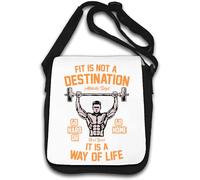 Fit Is Not A Destination It Is A Way Of Life Go Hard Or Go Home Sac à bandoulière Blanc