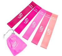 Fit Simplify Lot de 5 bandes de résistance avec guide d'instructions (français non garanti) et sac de transport, rose