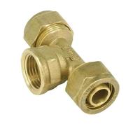 Fit Tube I.D x O.D 20x25mm - 1" BSP Female Tee 3 Ways Brass Fitting
