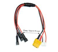 FIT Universel 1 / 2pcs XT60 Fil de Plomb de Charge 22awg 15cm 3s xh mâle à JST-Ph 2,0 Plug de connecteur Compatible avec 3X 1s lipo mcp x(1Pcs3SXH PH2 22 15cm)
