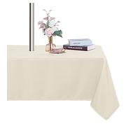 Fitable Nappe d'intérieur/extérieur avec trou pour parasol et fermeture à glissière, étanche, infroissable, lavable, pour fête/pique-nique/barbecue/terrasse, beige, ovale/rectangulaire, 132 x 178 cm