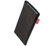 fitBAG Beat Noir en Cuir Nappa intérieur Pochette customisée adaptée Housse de Protection pour ZTE Nubia Z70 Ultra | Nettoyage de l’écran | Fabriqué en Allemagne