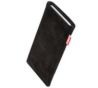fitBAG Folk Noir en Cuir suédé intérieur Pochette customisée adaptée Housse de Protection pour OnePlus Nord 5 | Nettoyage de l’écran | Fabriqué en Allemagne