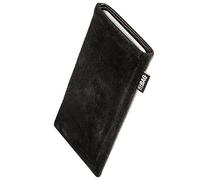 fitBAG Fusion Noir/Noir en Cuir Nappa intérieur Pochette customisée adaptée Housse de Protection pour OnePlus Nord 5 | Nettoyage de l’écran | Fabriqué en Allemagne