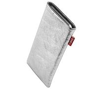 fitBAG Groove Argent en Cuir Nappa intérieur Pochette customisée adaptée Housse de Protection pour Xiaomi Poco F7 | Nettoyage de l’écran | Fabriqué en Allemagne