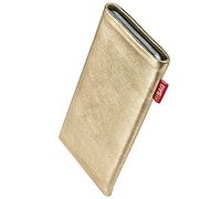 fitBAG Groove Or en Cuir Nappa intérieur Pochette customisée adaptée Housse de Protection pour ZTE Blade V70 Max | Nettoyage de l’écran | Fabriqué en Allemagne