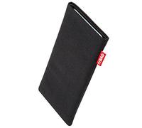 fitBAG Rave Noir en Tissu Pochette customisée adaptée Housse de Protection pour ZTE Blade V70 Max | Nettoyage de l’écran | Fabriqué en Allemagne