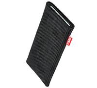 fitBAG Retro Noir en Tissu Pochette customisée adaptée Housse de Protection pour ZTE Blade V70 Max | Nettoyage de l’écran | Fabriqué en Allemagne