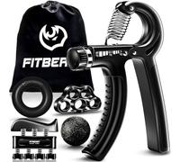 FitBeast Hand Grip Musculation Avant Bras - Pack de 5, Poignet Ajustable pour l'Entraînement, Exerçant pour Main, Étireur de Doigts, Anneau d'exercice et Balle Anti-Stress