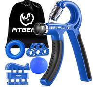 FitBeast Hand Grip Musculation Avant Bras - Pack de 5, Poignet Musculation Ajustable, Grip Musculation Main, Étireur de Doigts, Anneau d'exercice et Balle Anti-Stress