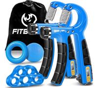 FitBeast Kit d'Entraînement pour Renforcer Prise en Main 5 Pièces, 2 Résistance Ajustable pour Avant-Bras, Étireurs de Doigts, Anneau de Préhension et Balle de Soulagement du Stress (Bleu Ciel)