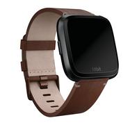 Fitbit Bracelet Leather pour Fitbit Versa / Versa 2 / Versa Lite Taille L Cognac Marron