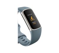 Fitbit Charge 5 - Acier inoxydable platine - Tracker d'activités avec bracelet infinie - silicone - acier bleu - taille du poignet : 130-210 mm - affichage 1.04" - Bluetooth, NFC