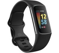Fitbit Charge 5 - Gift Pack - acier inoxydable graphite - suivi d'activités avec bande infinie - silicone - noir - taille du poignet : 130-210 mm - Bluetooth, NFC Noir G