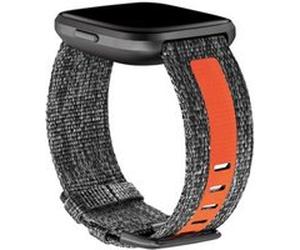 Fitbit FB171WBGYTAS accessoire intelligent à porter sur soi Bande Charbon de bois, Orange Aluminium, Synthétique G
