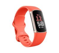 Fitbit Google Charge 6 Bracelet d'activité avec Un abonnement de 3 Mois à Google Health Premium Inclus, 7 Jours d'autonomie de Batterie, Corail/Aluminium Champagne Doré