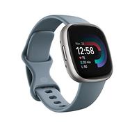 Fitbit Google Versa 4 Montre connectée Sport avec Un abonnement de 3 Mois à Google Health Premium Inclus et Jusqu’à 6 Jours d’autonomie de Batterie - Bleu Cascade/Aluminium Platine