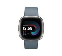 Fitbit Versa 4 - 40 mm - platine - montre intelligente avec bracelet - bleu cascade - taille du bracelet : S/L - NFC, Bluetooth