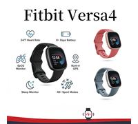 Fitbit Versa 4 Smartwatch GPS Fitness Tracker 24/7 fréquence cardiaque SpO2 moniteur de sommeil 50m étanche pour la course à pied natation salle de sport en plein air Versa4 Black