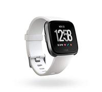 Fitbit Versa - Montres Connectées Forme, Sport et Bien-être : Plus de 4 Jours d’autonomie, Étanche, Suivi Fréquence Cardiaque, Noir/Blanc, Taille unique
