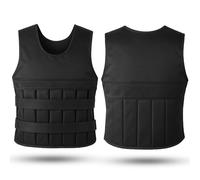 Fitby Gilet Lesté 20kg pour Homme et Femme, Gilet de Poids Réglable pour Musculation, Calisthénie et CrossFit, Gilet de Course avec Poids, Design Ergonomique et Respirant (Noir)