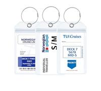 FitDA 3 PCS Étiquettes à Bagage de Croisière, 19 x 11 cm Étiquette Valise Voyage Avion, Transparente PVC Imperméable, Idéales Prévenir la Perte des Sacs et Valises