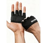 FitDA Gants de Fitness Homme, Demi-Paume Gants Musculation, Design Unique à Quatre Doigts, Anti-cocon Antidérapant, Respirants Durable, Portables et Faciles à Nettoyer, pour Sports Gymnastique Muscu M